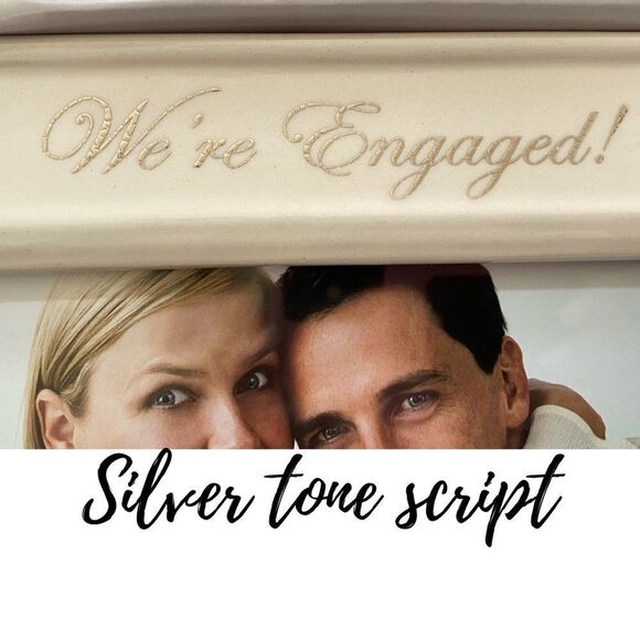 Malden International Designs Ceramic Engagement 4x6 Photo Frame Cream & Silver - Picture 3 of 4